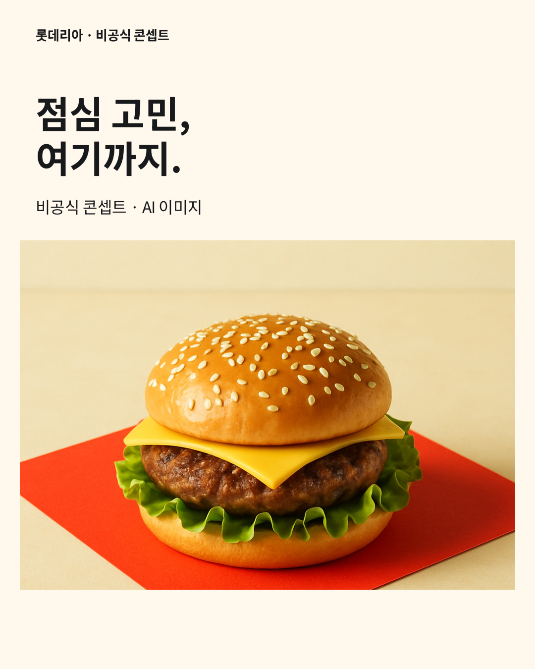 롯데리아 SNS · 점심 고민, 여기까지. — SNS 홍보 이미지 · 1080×1350